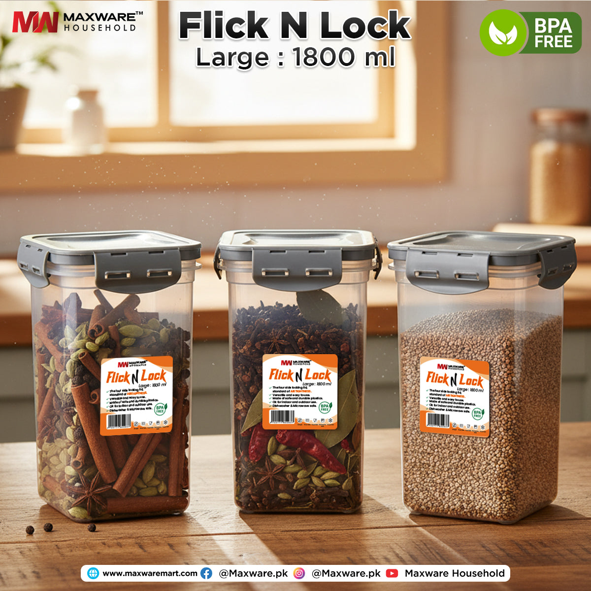 Flick N Lock Large (1800 ml)
