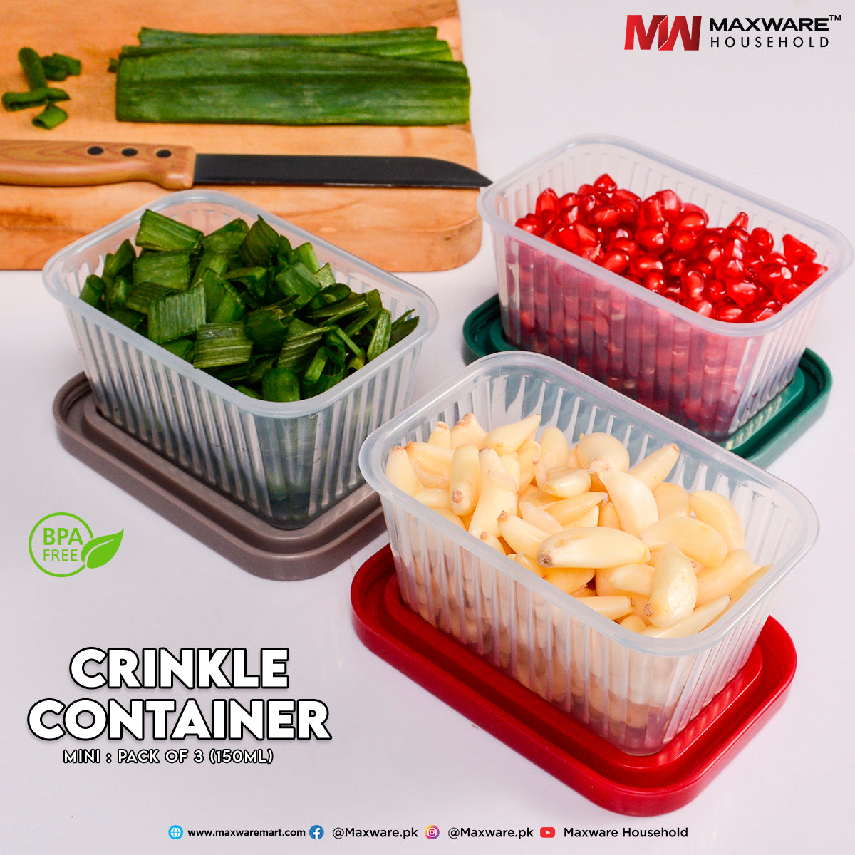 Crinkle Container Mini Pack of #03 (150ml)