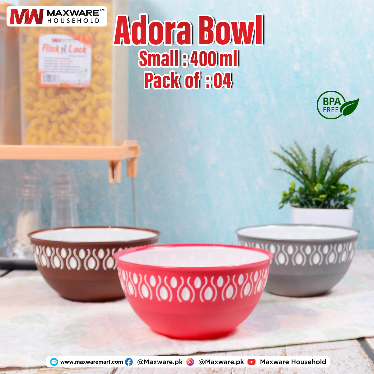 Adora Bowl 400ml (Pack of 4)