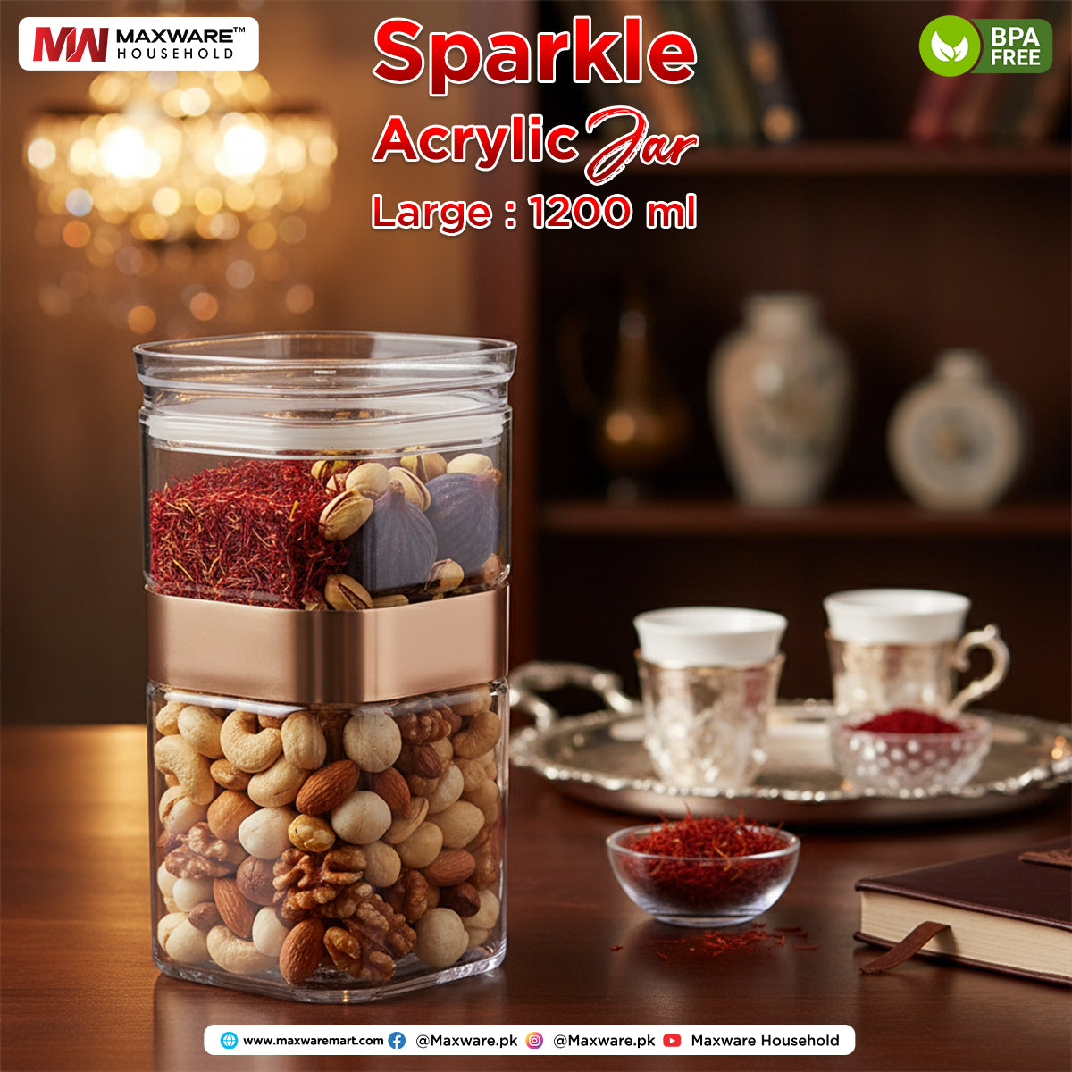 Sparkle Acrylic Jar Large (1200 ml)
