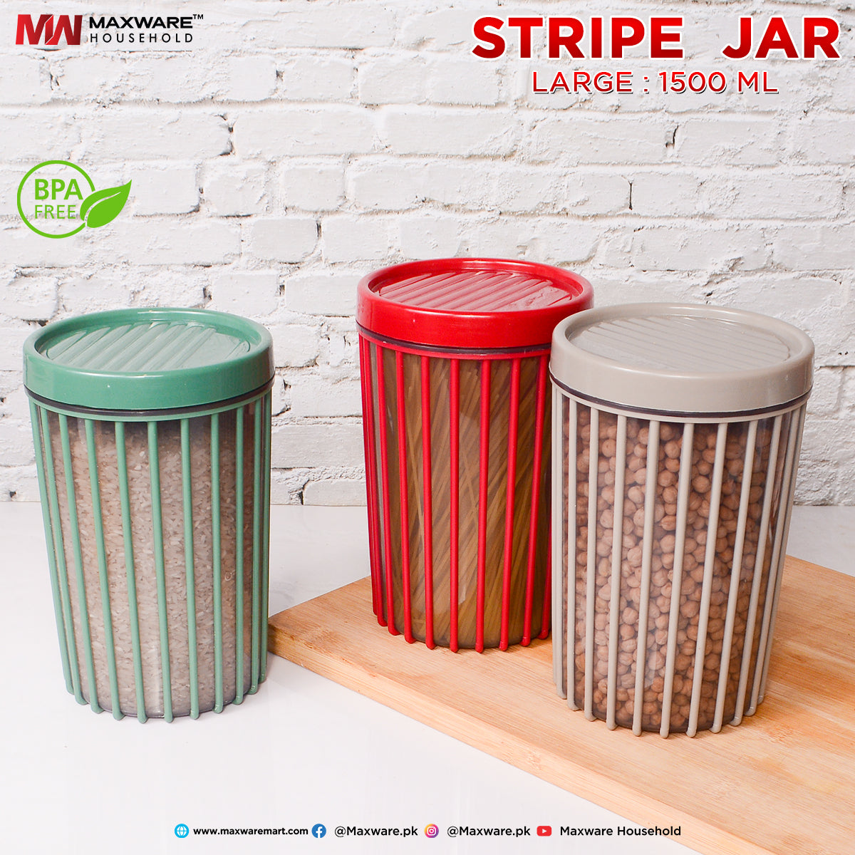 Stripe Jar Large 1500 ml