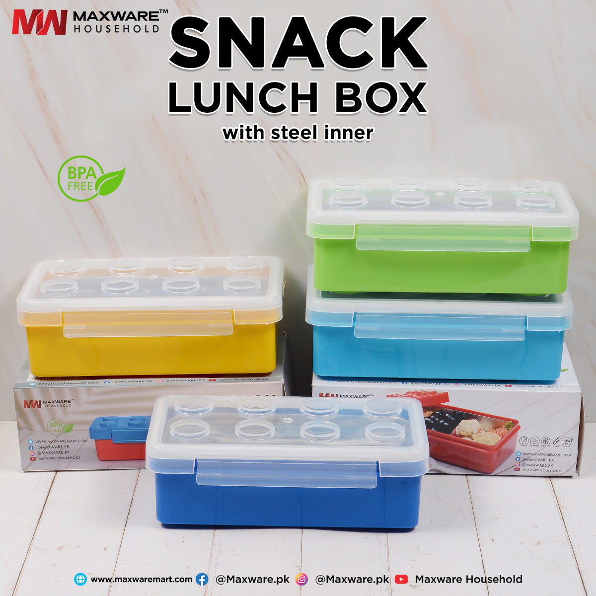 Snack Lunch Box With Steel Inner