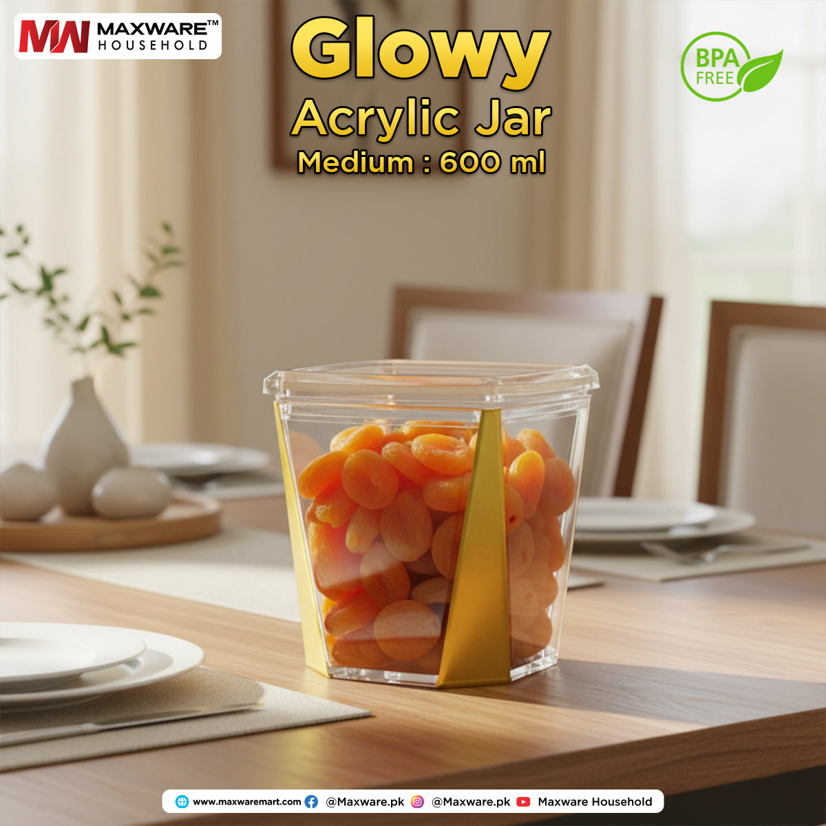 Glowy Acrylic Jar Medium 600ml