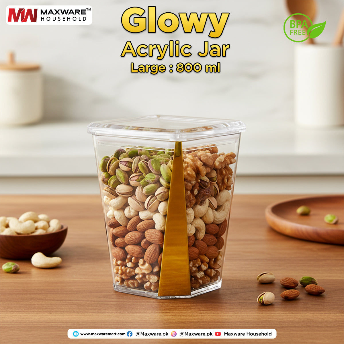 Glowy Acrylic Jar Large 800 ml