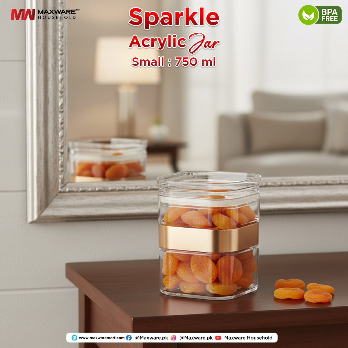 Sparkle Acrylic Jar Small (750 ml)