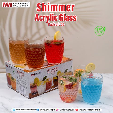 Shimmer Acrylic Glass (Pack of # 06 )