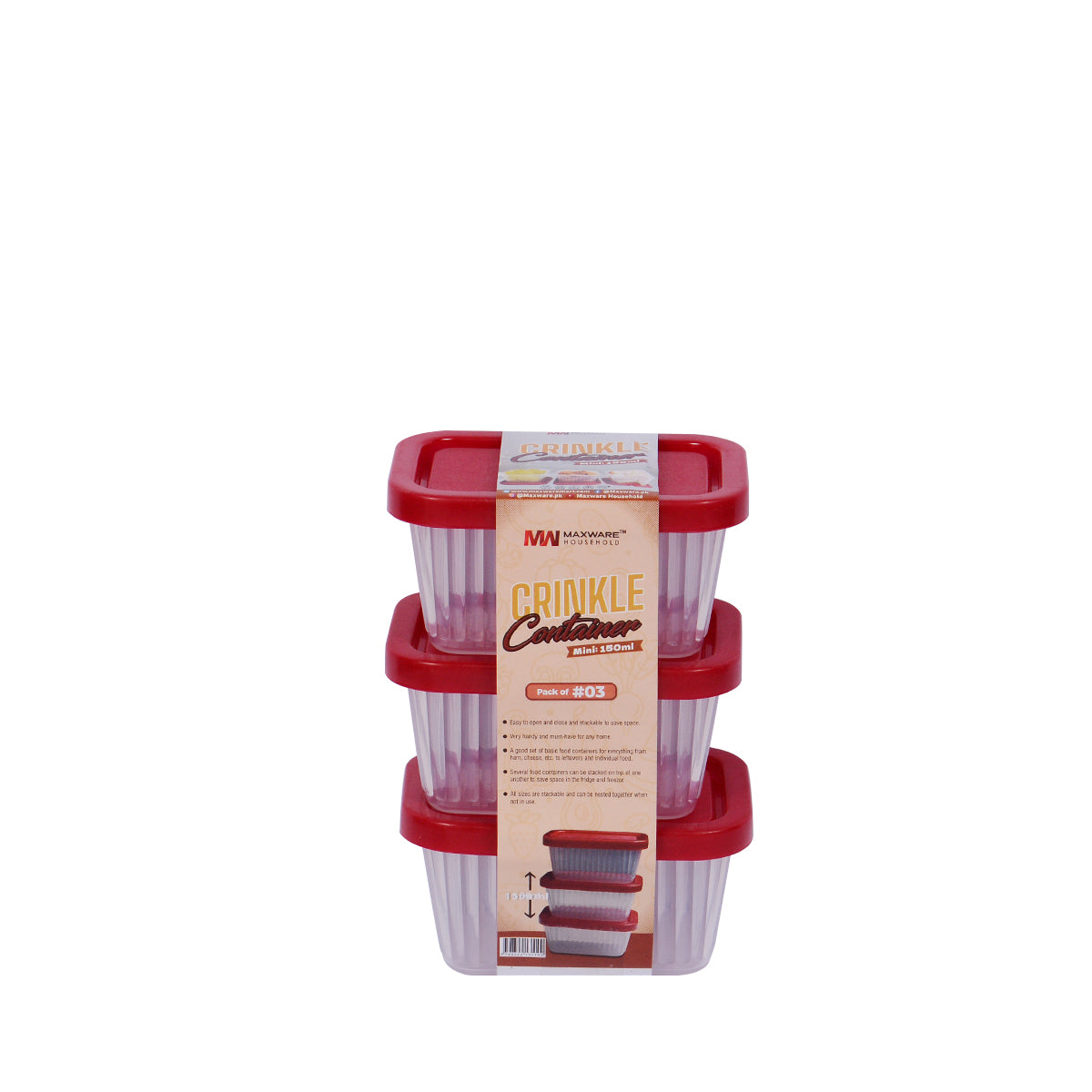 Crinkle Container Mini Pack of #03 (150ml)