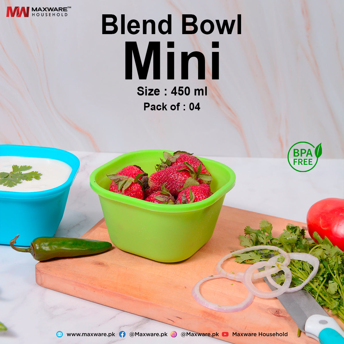 Blend Bowl Mini Pack of 4 (450 ml)